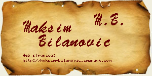 Maksim Bilanović vizit kartica